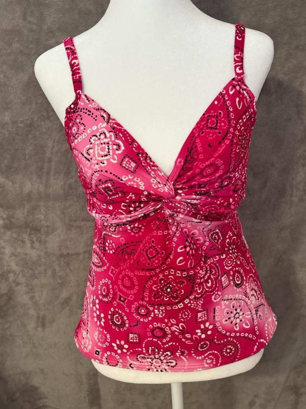 VTG Y2K Pink Bandana Style “Mirclesuit” Tankini Top